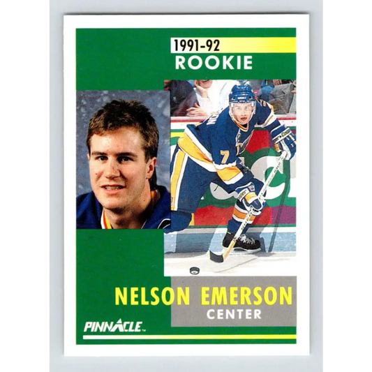 1991-92 Pinnacle #314 Nelson Emerson NM-MT St. Louis Blues Hockey Card Image 1