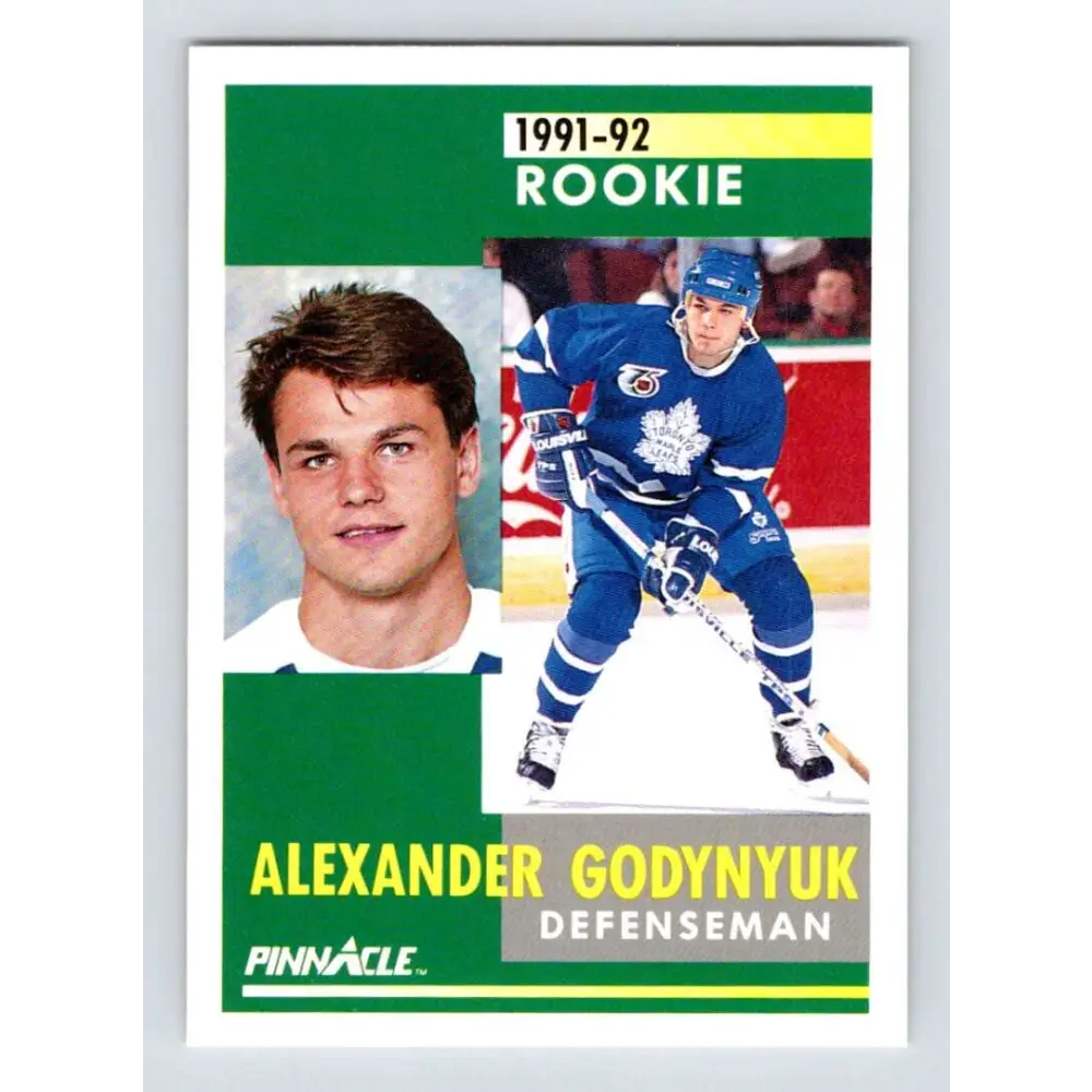 1991-92 Pinnacle #318 Alexander Godynyuk NM-MT Toronto Maple Leafs Hockey Card Image 1