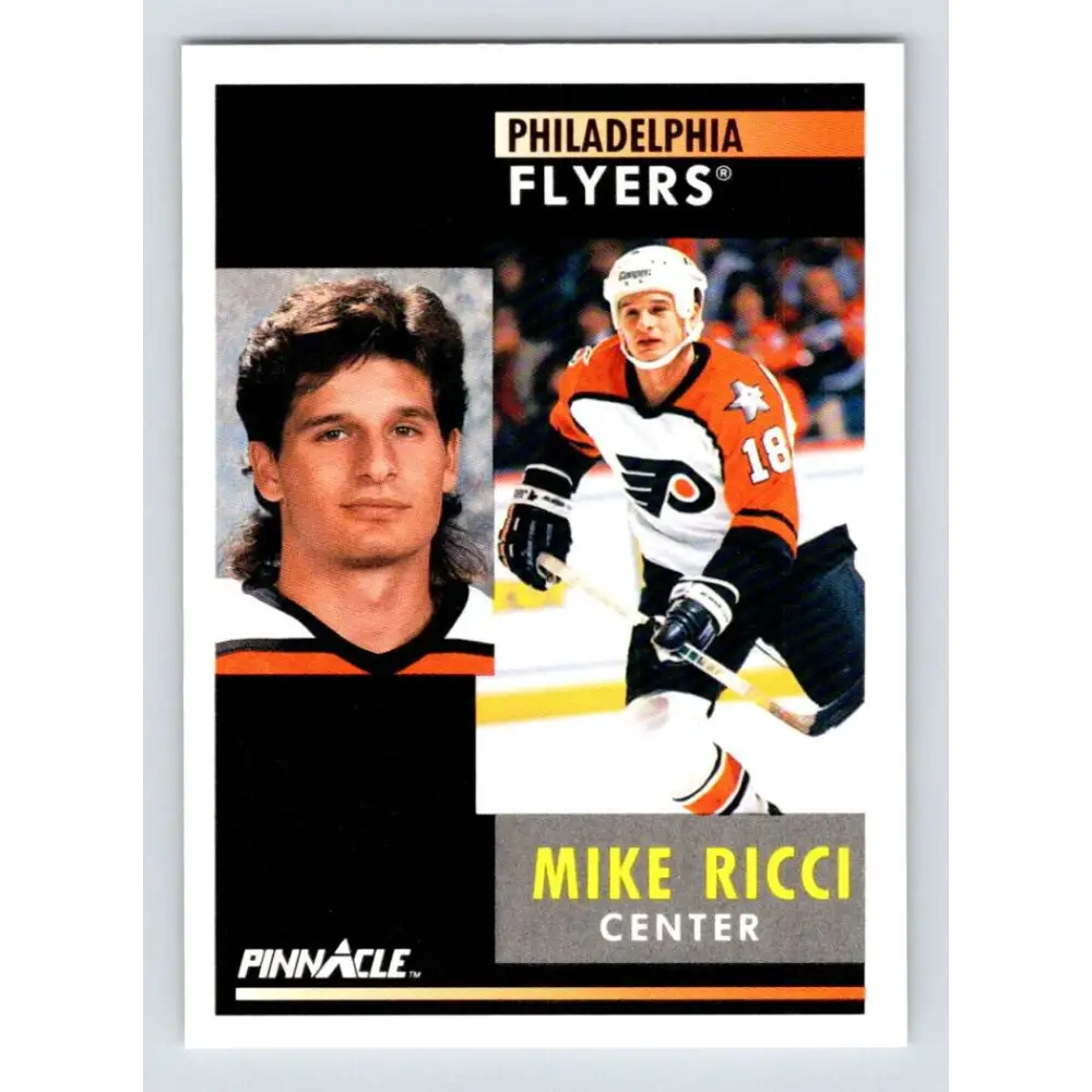 1991-92 Pinnacle #32 Mike Ricci NM-MT Philadelphia Flyers Hockey Card Image 1