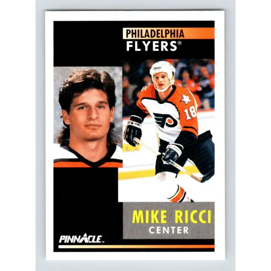 1991-92 Pinnacle #32 Mike Ricci NM-MT Philadelphia Flyers Hockey Card Image 1