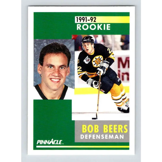 1991-92 Pinnacle #326 Bob Beers NM-MT Boston Bruins Hockey Card Image 1