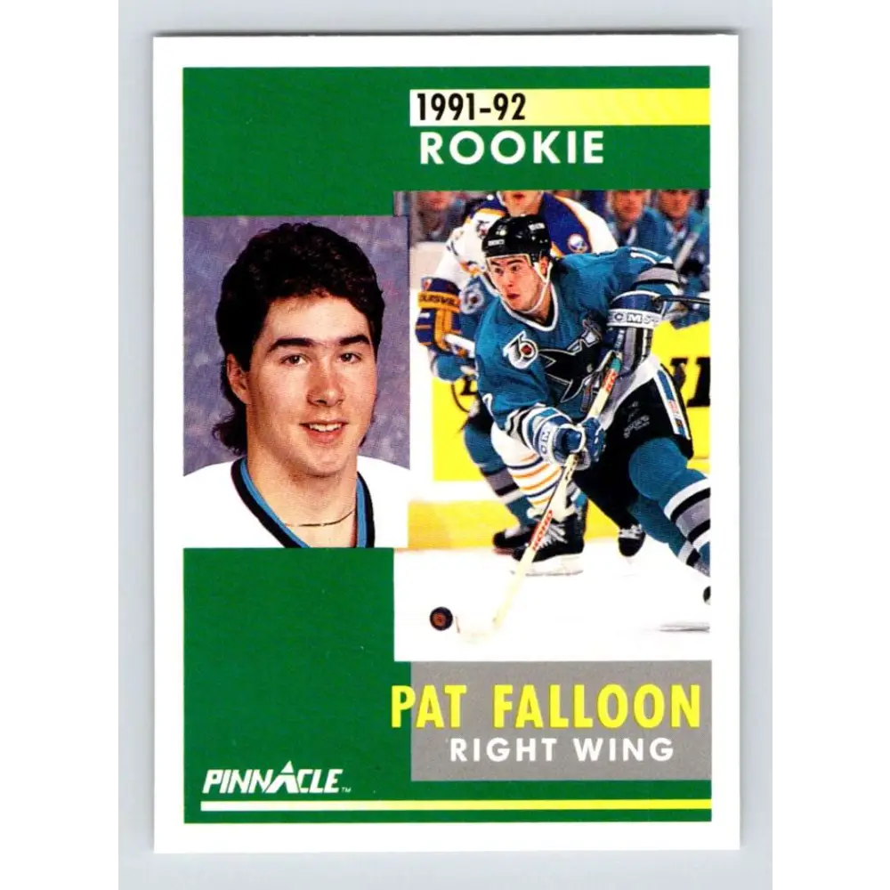 1991-92 Pinnacle #329 Pat Falloon NM-MT San Jose Sharks Hockey Card Image 1