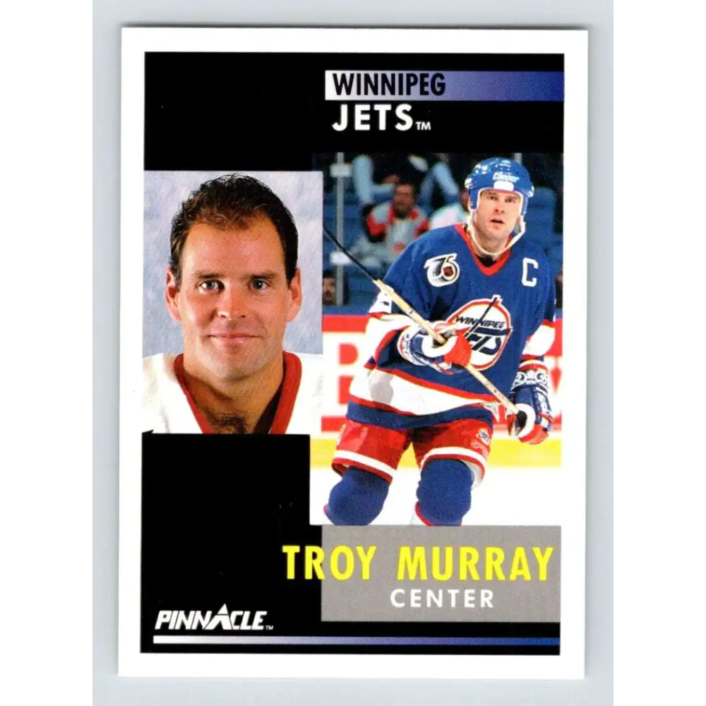 1991-92 Pinnacle #33 Troy Murray NM-MT Winnipeg Jets Hockey Card Image 1