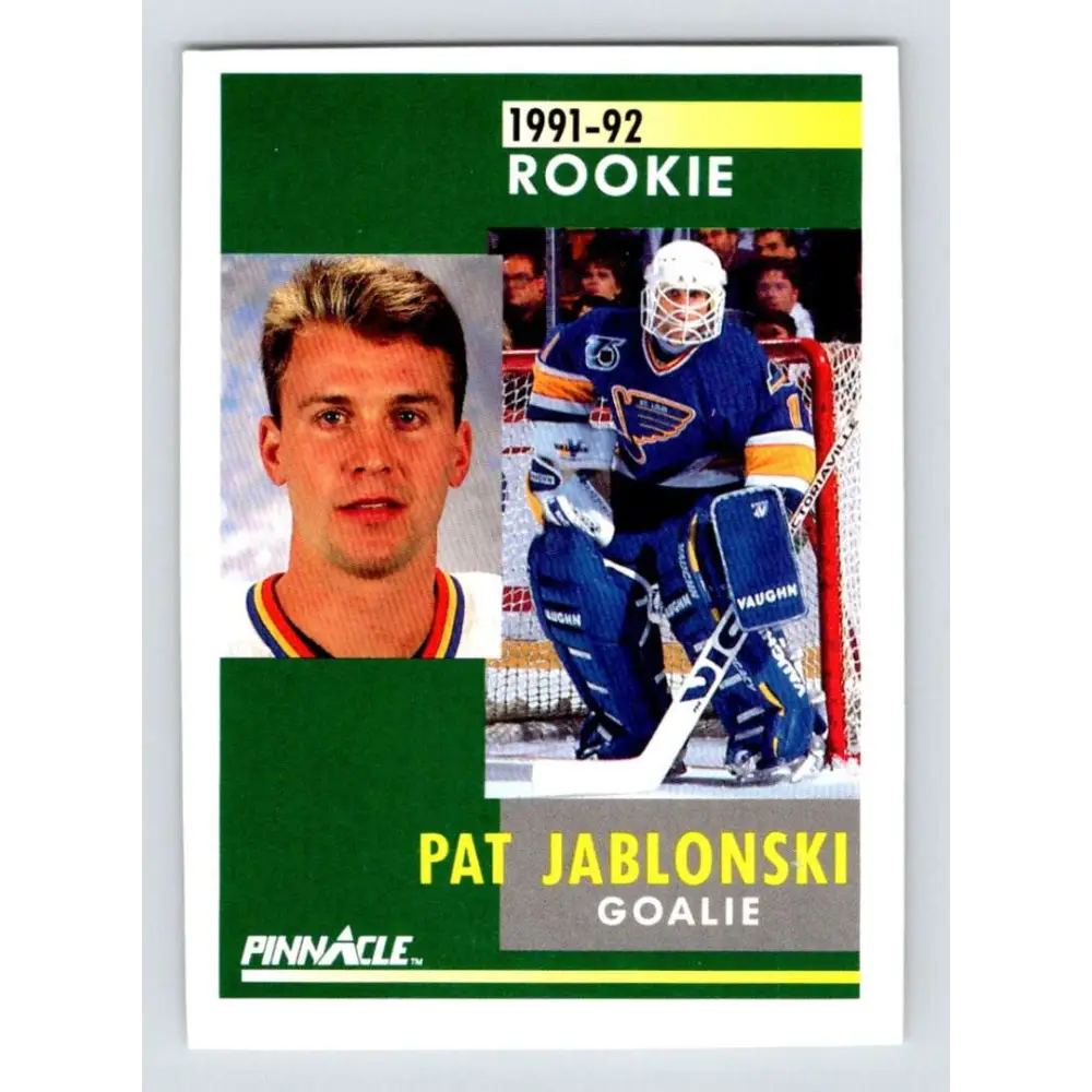 1991-92 Pinnacle #331 Pat Jablonski NM-MT RC Rookie St. Louis Blues Hockey Card Image 1