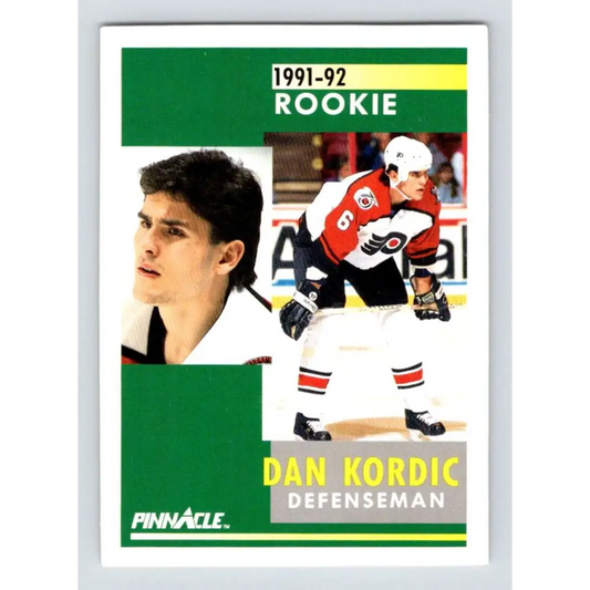 1991-92 Pinnacle #338 Dan Kordic NM-MT RC Rookie Philadelphia Flyers Hockey Card Image 1