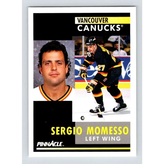 1991-92 Pinnacle #34 Sergio Momesso NM-MT Vancouver Canucks Hockey Card Image 1