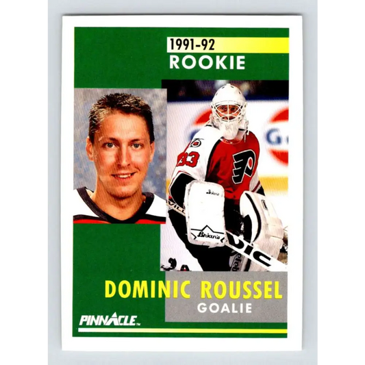 1991-92 Pinnacle #343 Dominic Roussel NM-MT RC Rookie Philadelphia Flyers Hockey Card Image 1