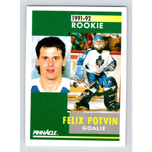 1991-92 Pinnacle #345 Felix Potvin NM-MT Toronto Maple Leafs Hockey Card Image 1