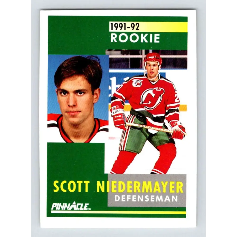 1991-92 Pinnacle #349 Scott Neidermayer NM-MT New Jersey Devils Hockey Card Image 1