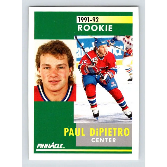 1991-92 Pinnacle #350 Paul DiPietro NM-MT RC Rookie Montreal Canadiens Hockey Card Image 1