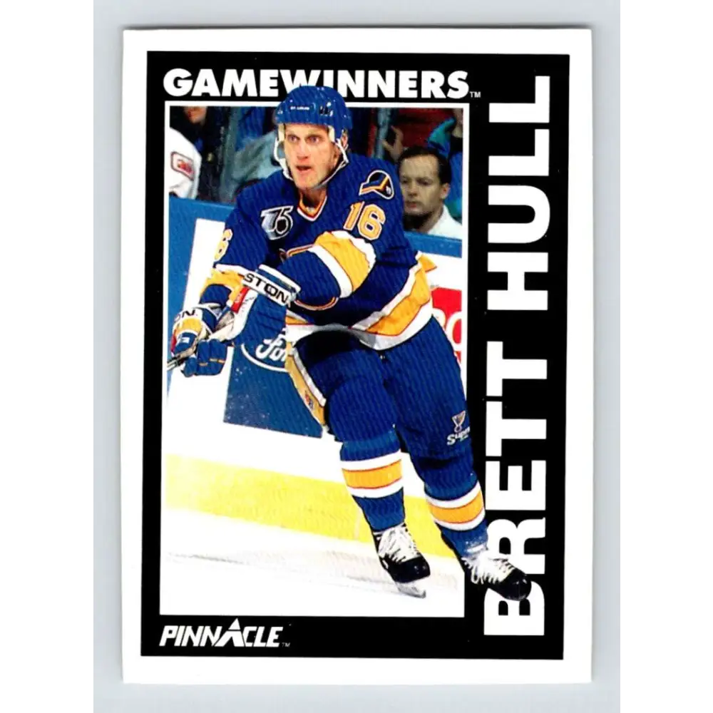 1991-92 Pinnacle #356 Brett Hull NM-MT St. Louis Blues Hockey Card Image 1