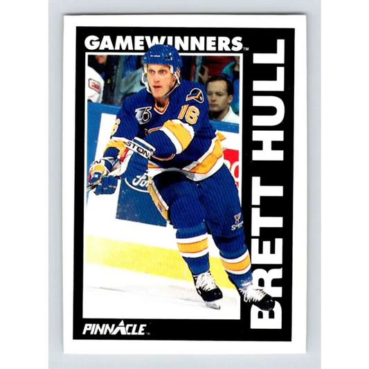 1991-92 Pinnacle #356 Brett Hull NM-MT St. Louis Blues Hockey Card Image 1