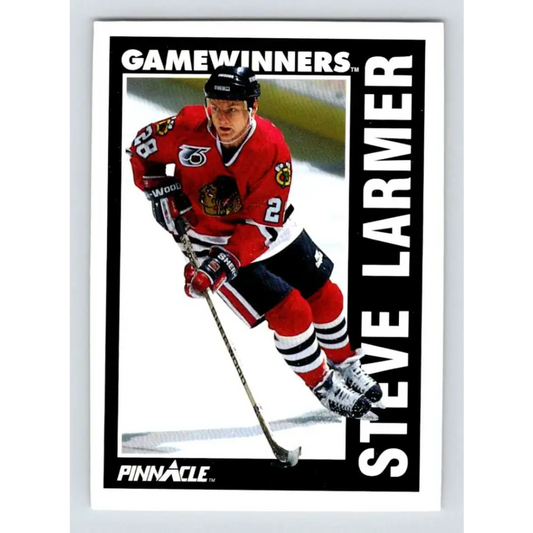 1991-92 Pinnacle #357 Steve Larmer NM-MT Chicago Blackhawks Hockey Card Image 1
