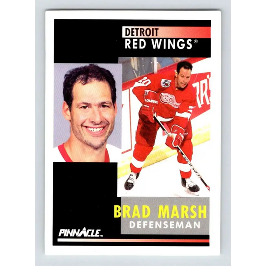 1991-92 Pinnacle #361 Brad Marsh NM-MT Detroit Red Wings Hockey Card Image 1