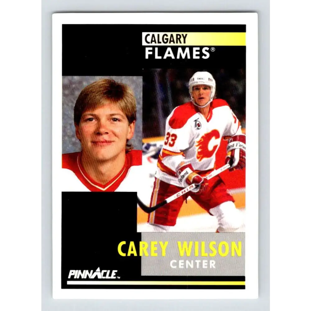 1991-92 Pinnacle #364 Carey Wilson NM-MT Calgary Flames Hockey Card Image 1