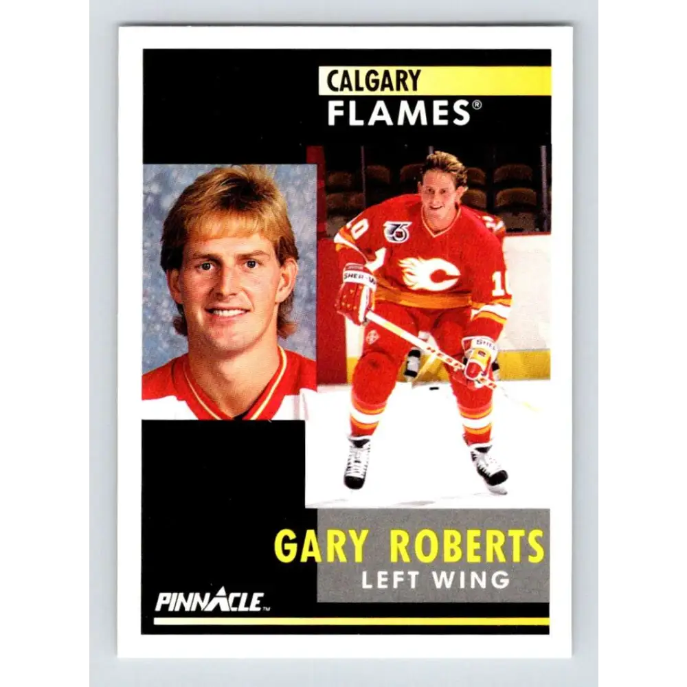 1991-92 Pinnacle #37 Gary Roberts NM-MT Calgary Flames Hockey Card Image 1
