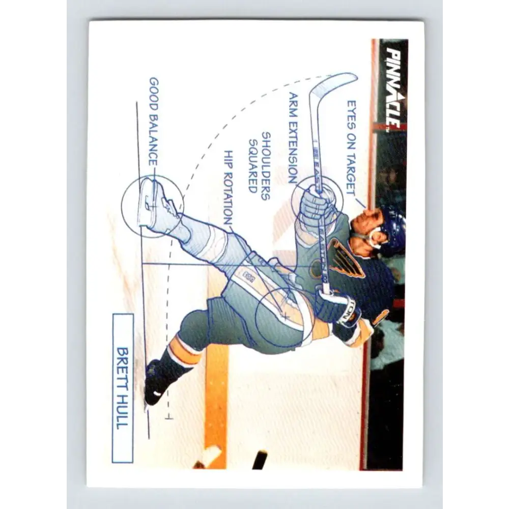 1991-92 Pinnacle #376 Brett Hull TECH NM-MT St. Louis Blues Hockey Card Image 1