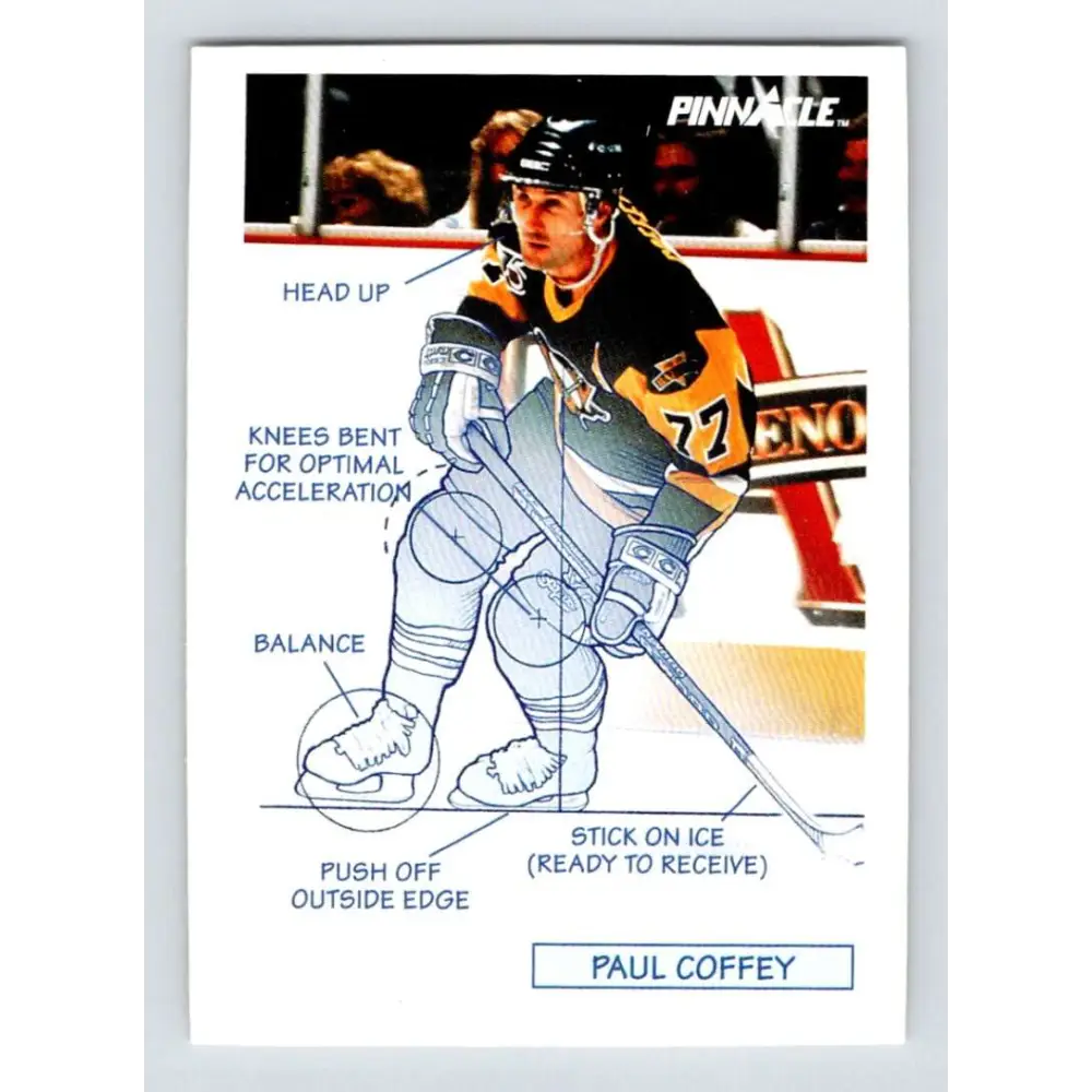 1991-92 Pinnacle #377 Paul Coffey TECH NM-MT Pittsburgh Penguins Hockey Card Image 1