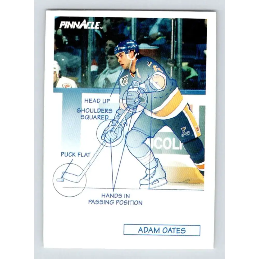 1991-92 Pinnacle #378 Adam Oates TECH NM-MT St. Louis Blues Hockey Card Image 1