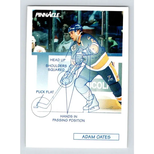 1991-92 Pinnacle #378 Adam Oates TECH NM-MT St. Louis Blues Hockey Card Image 1