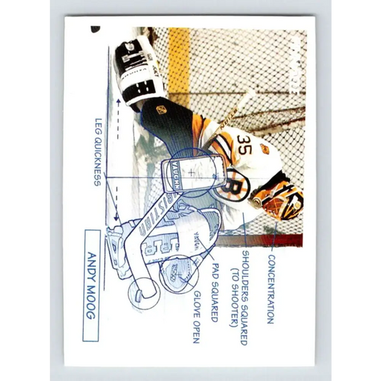 1991-92 Pinnacle #379 Andy Moog TECH NM-MT Boston Bruins Hockey Card Image 1