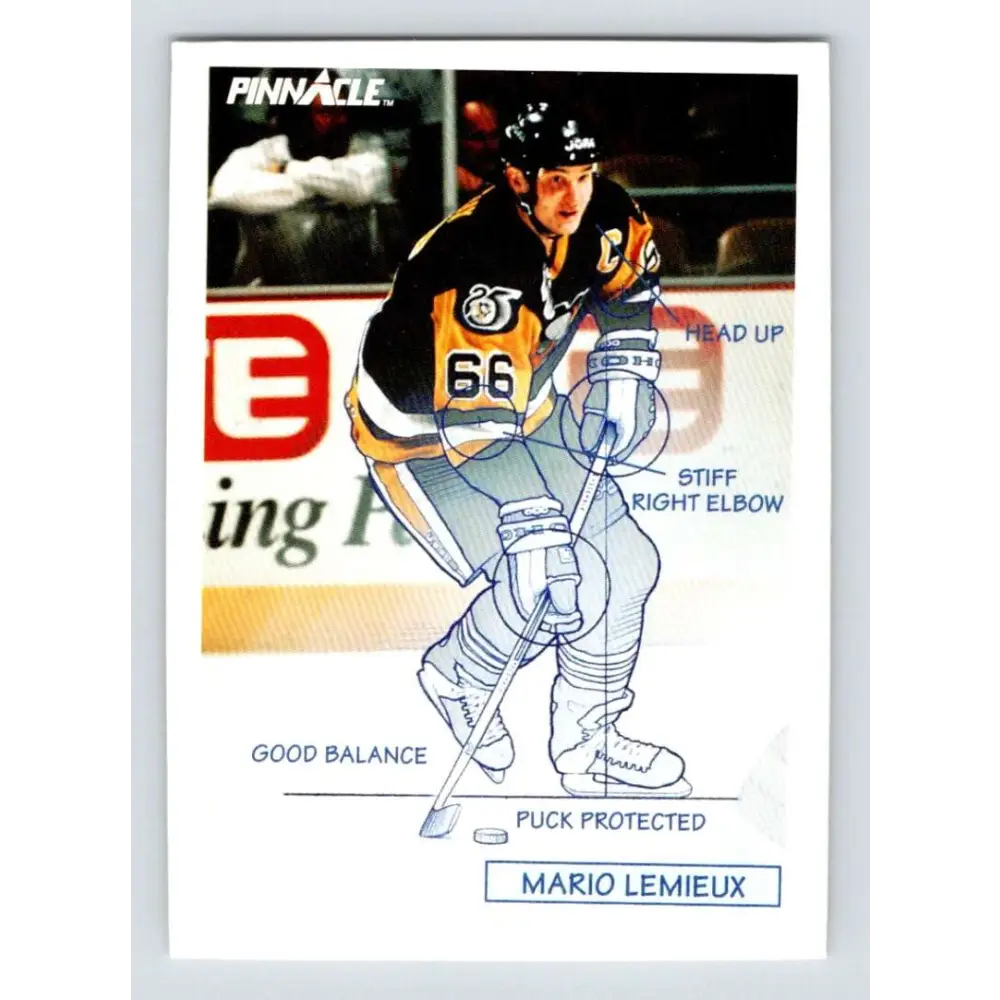 1991-92 Pinnacle #380 Mario Lemieux TECH NM-MT Pittsburgh Penguins Hockey Card Image 1