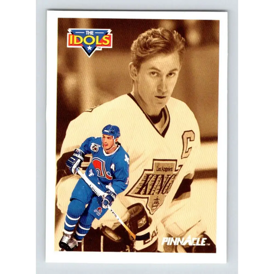 1991-92 Pinnacle #381 Joe Sakic/Wayne Gretzky NM-MT Quebec Nordiques Hockey Card Image 1
