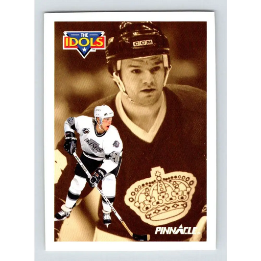 1991-92 Pinnacle #385 Marcel Dionne/Luc Robitaille NM-MT Los Angeles Kings Hockey Card Image 1