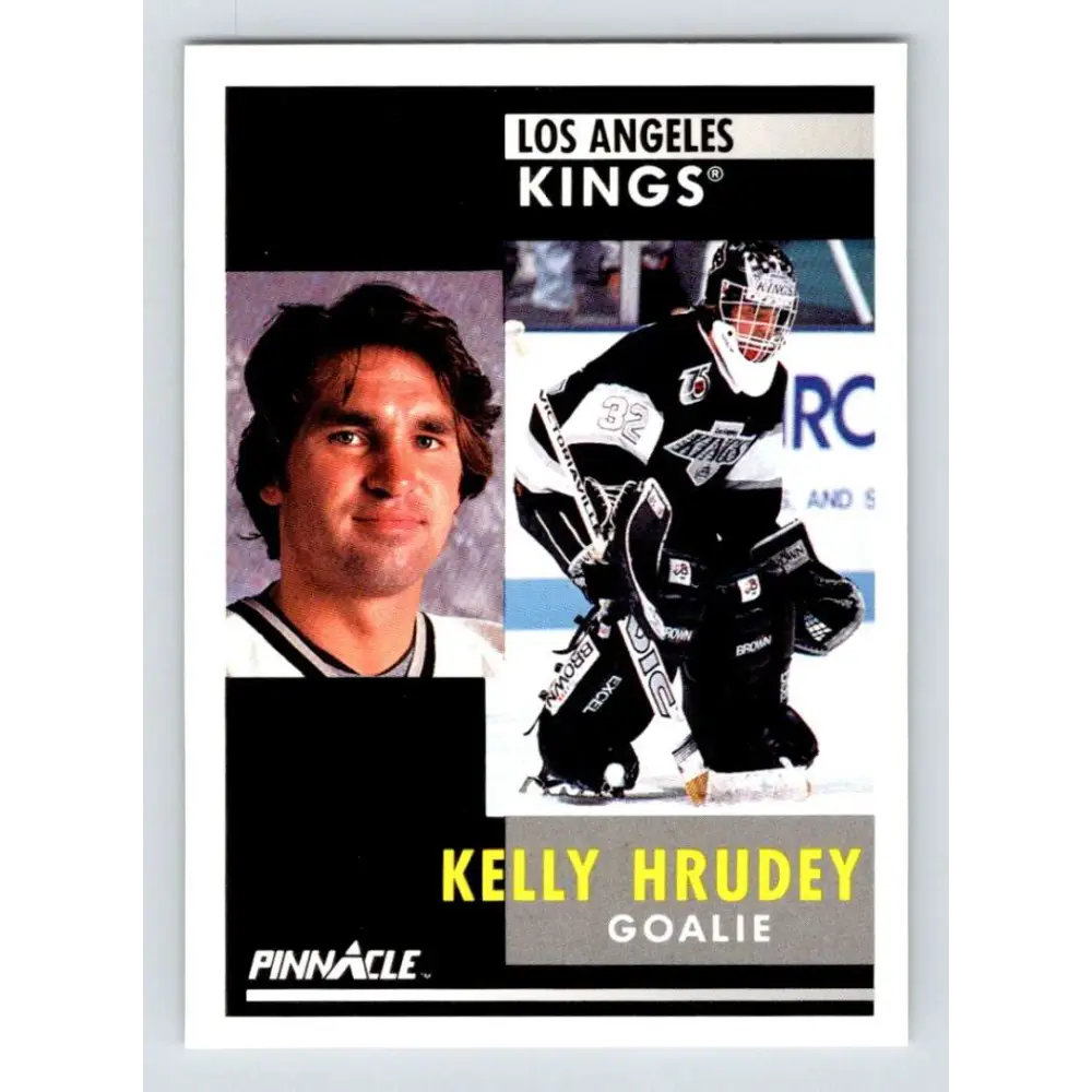 1991-92 Pinnacle #39 Kelly Hrudey NM-MT Los Angeles Kings Hockey Card Image 1