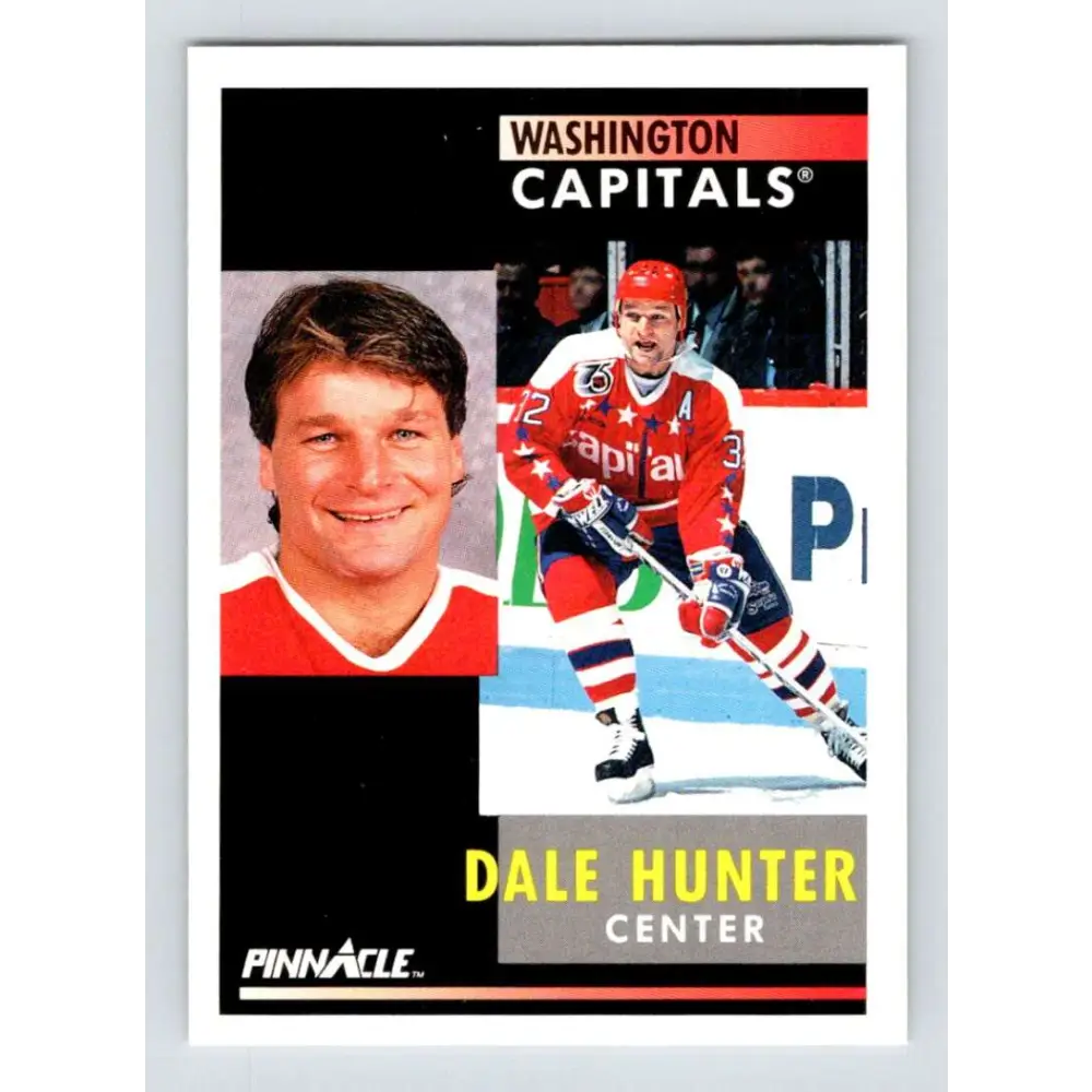 1991-92 Pinnacle #40 Dale Hunter NM-MT Washington Capitals Hockey Card Image 1
