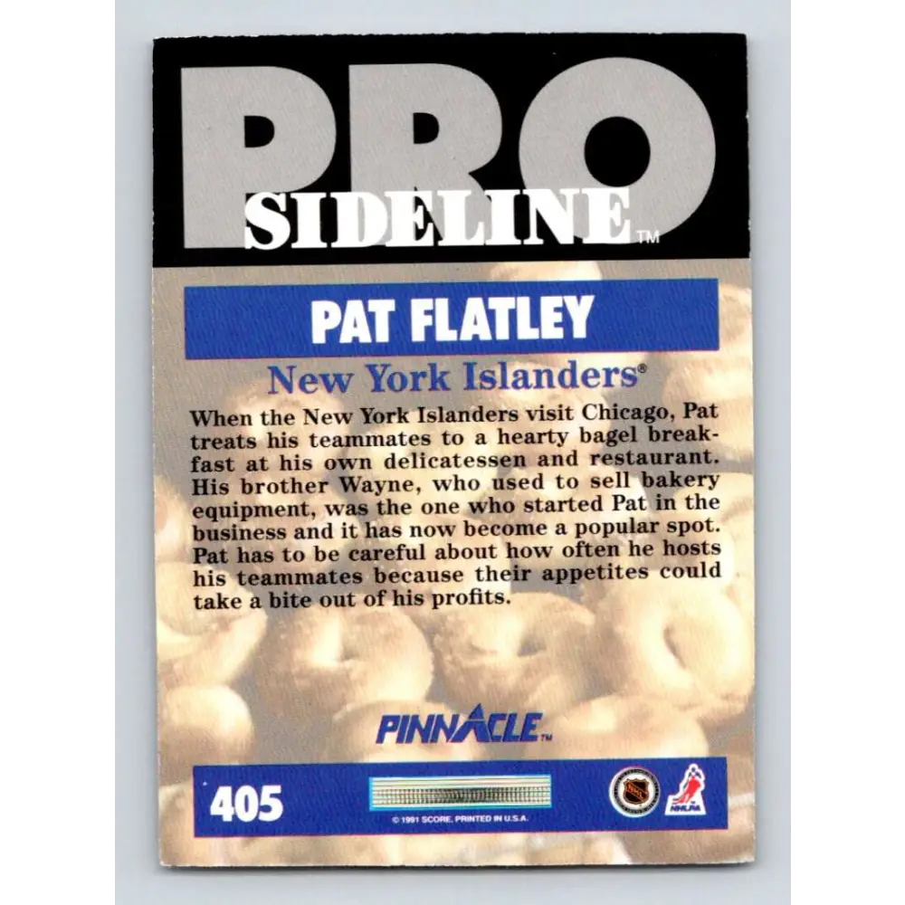 1991-92 Pinnacle #405 Pat Flatley SL NM-MT New York Islanders Hockey Card Image 2