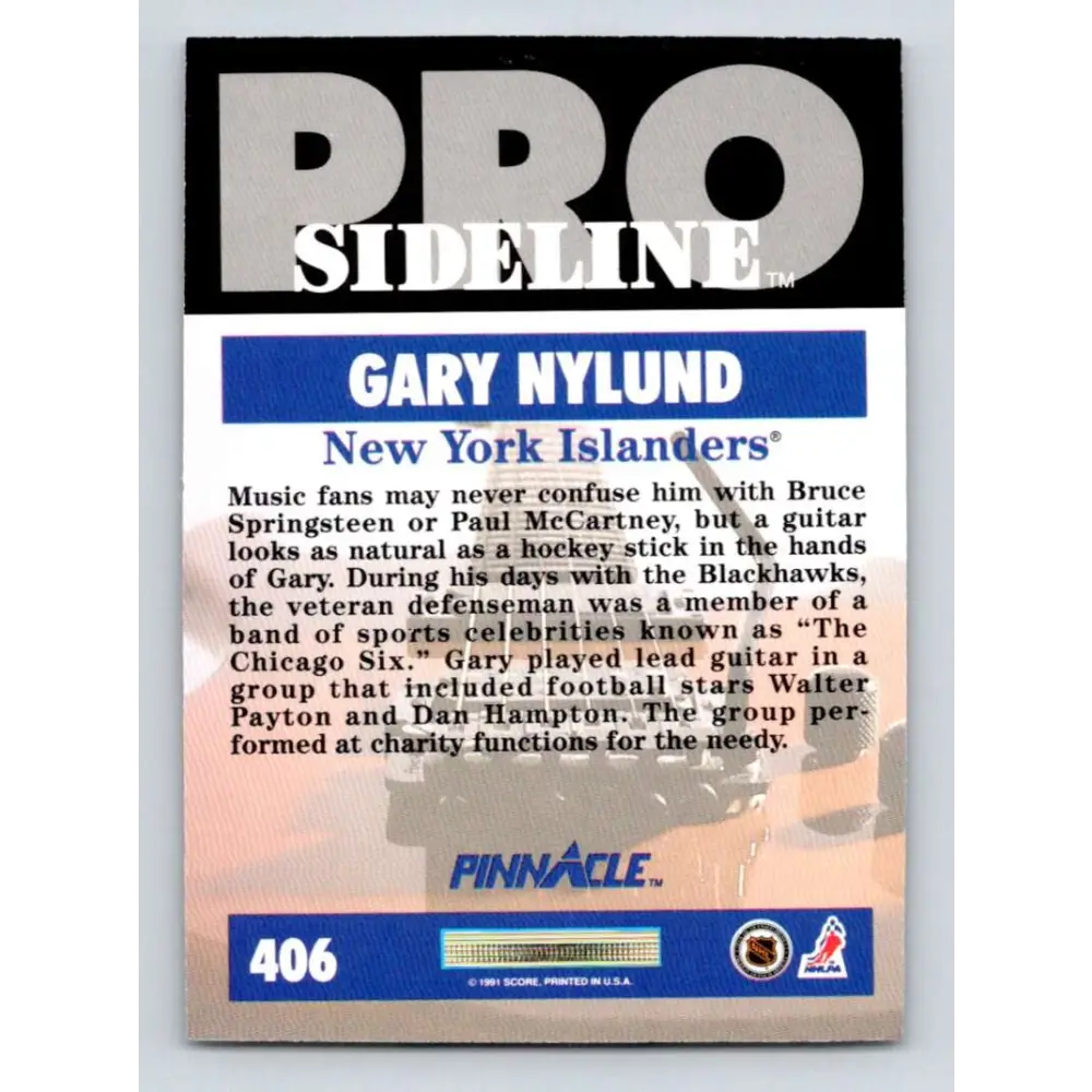 1991-92 Pinnacle #406 Gary Nylund SL NM-MT New York Islanders Hockey Card Image 2