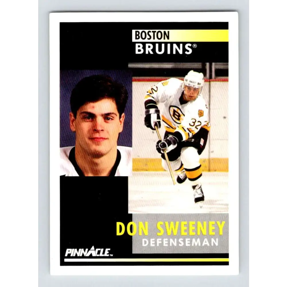1991-92 Pinnacle #419 Don Sweeney NM-MT Boston Bruins Hockey Card Image 1