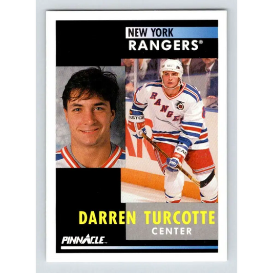 1991-92 Pinnacle #47 Darren Turcotte NM-MT New York Rangers Hockey Card Image 1