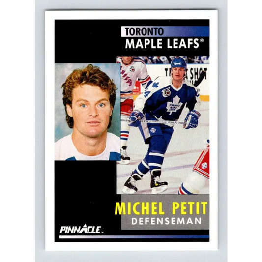 1991-92 Pinnacle #49 Michel Petit NM-MT Toronto Maple Leafs Hockey Card Image 1