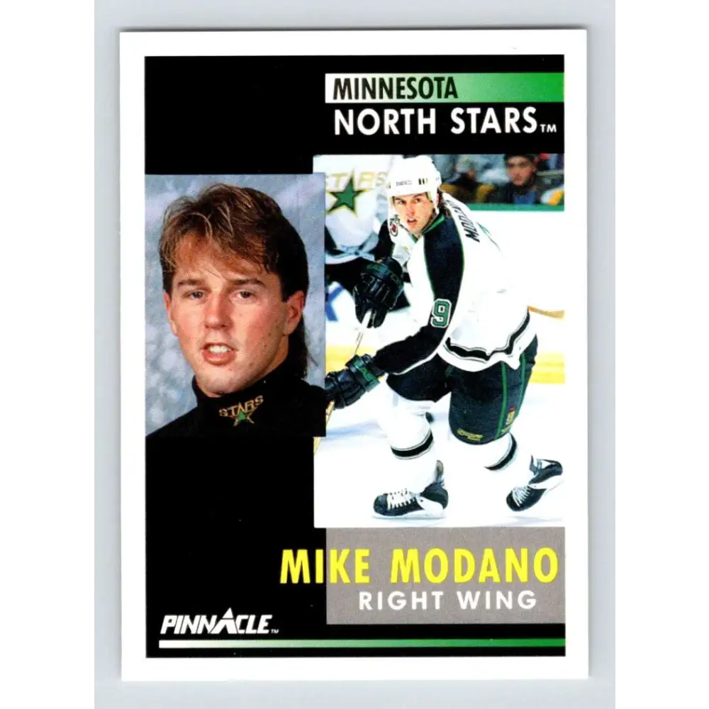 1991-92 Pinnacle #5 Mike Modano NM-MT Minnesota North Stars Hockey Card Image 1