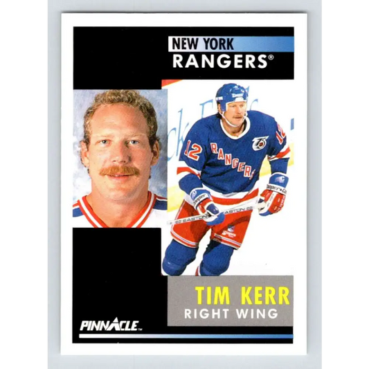 1991-92 Pinnacle #52 Tim Kerr NM-MT New York Rangers Hockey Card Image 1