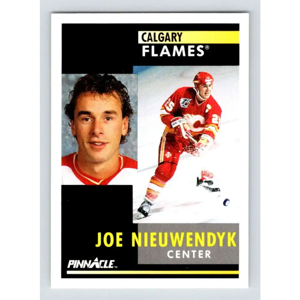 1991-92 Pinnacle #54 Joe Nieuwendyk NM-MT Calgary Flames Hockey Card Image 1