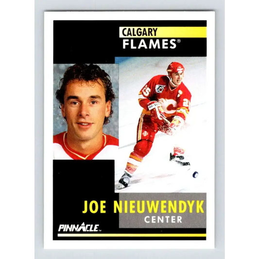 1991-92 Pinnacle #54 Joe Nieuwendyk NM-MT Calgary Flames Hockey Card Image 1