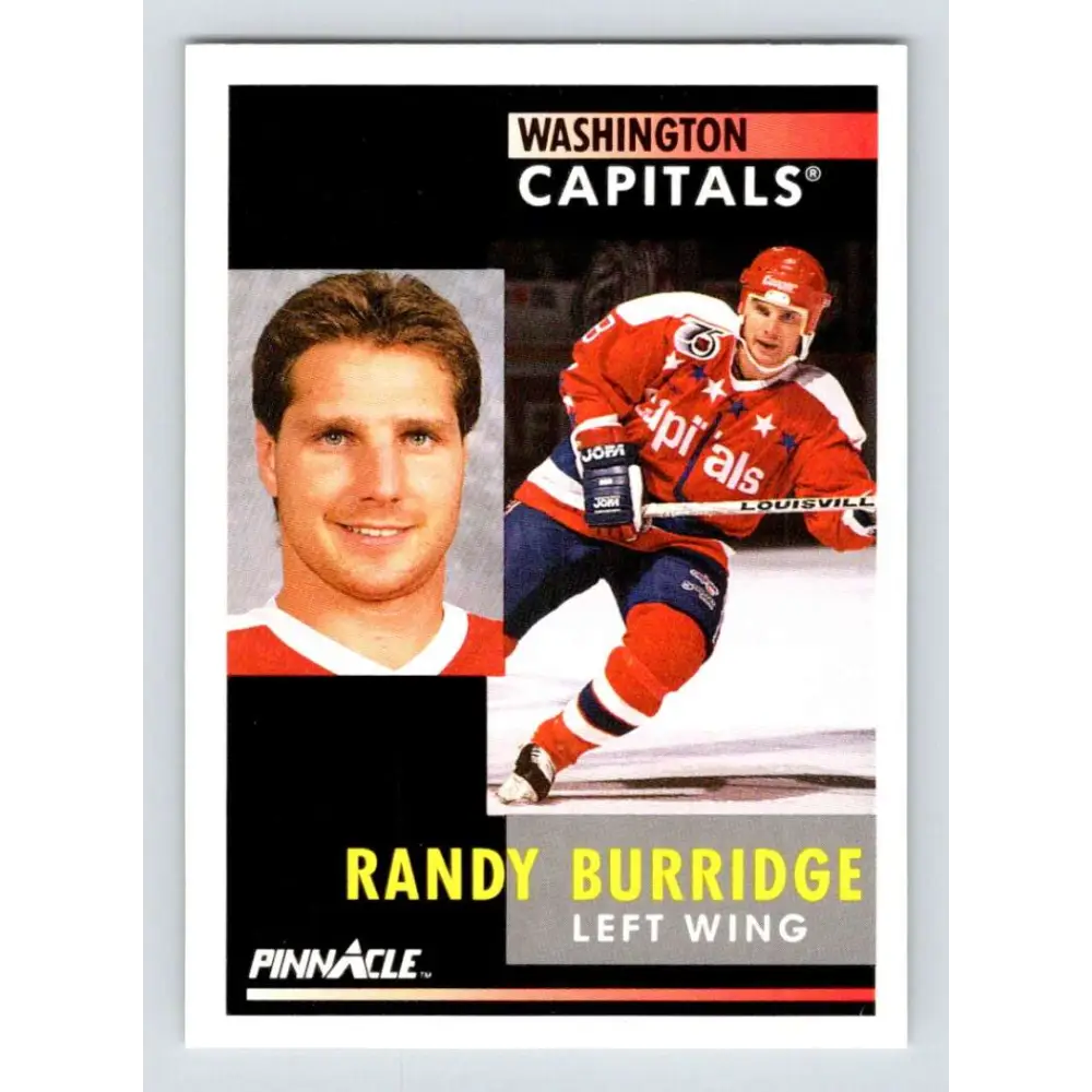 1991-92 Pinnacle #55 Randy Burridge NM-MT Washington Capitals Hockey Card Image 1