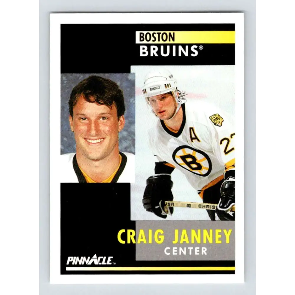 1991-92 Pinnacle #57 Craig Janney NM-MT Boston Bruins Hockey Card Image 1