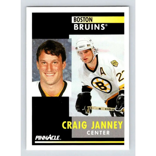1991-92 Pinnacle #57 Craig Janney NM-MT Boston Bruins Hockey Card Image 1