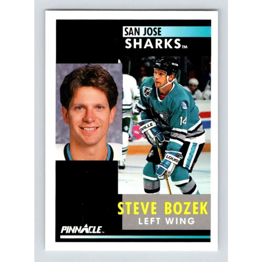 1991-92 Pinnacle #61 Steve Bozek NM-MT San Jose Sharks Hockey Card Image 1