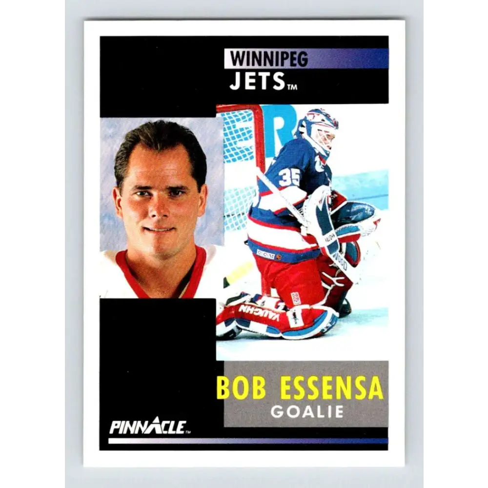 1991-92 Pinnacle #66 Bob Essensa NM-MT Winnipeg Jets Hockey Card Image 1