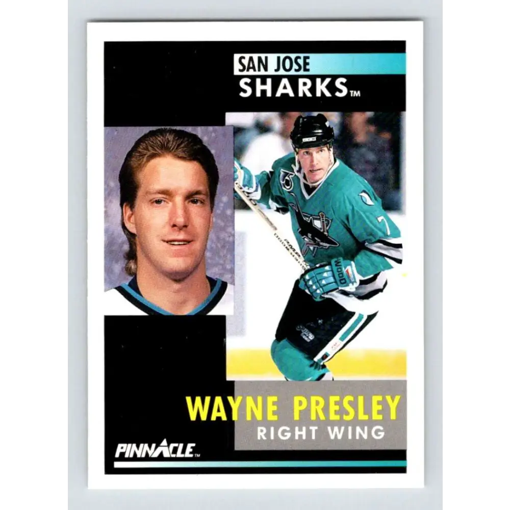 1991-92 Pinnacle #68 Wayne Presley NM-MT San Jose Sharks Hockey Card Image 1