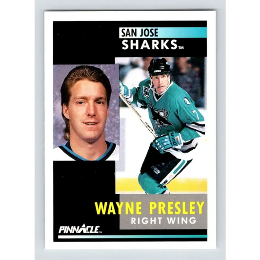 1991-92 Pinnacle #68 Wayne Presley NM-MT San Jose Sharks Hockey Card Image 1