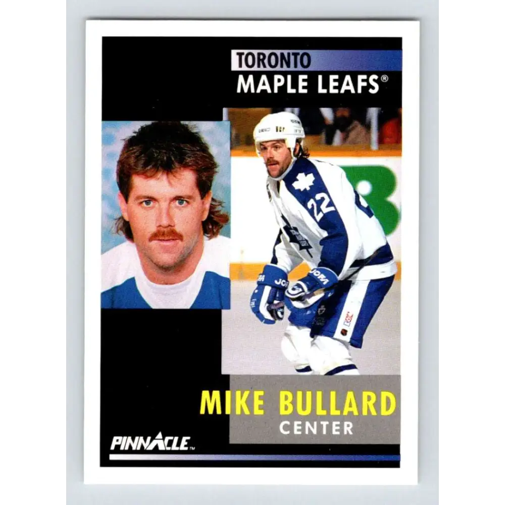 1991-92 Pinnacle #69 Mike Bullard NM-MT Toronto Maple Leafs Hockey Card Image 1
