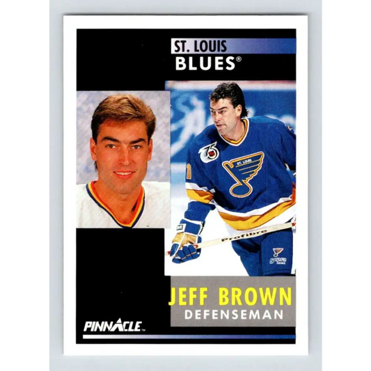 1991-92 Pinnacle #72 Jeff Brown NM-MT St. Louis Blues Hockey Card Image 1
