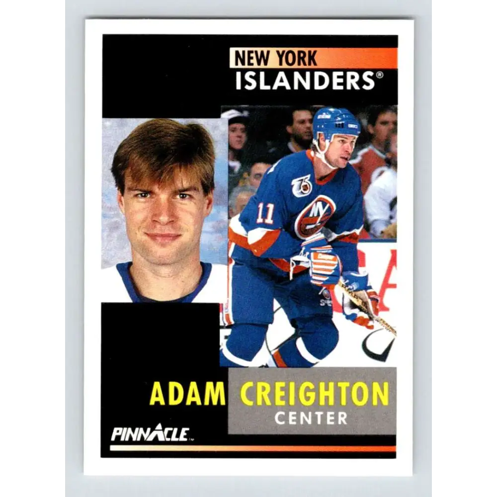 1991-92 Pinnacle #82 Adam Creighton NM-MT New York Islanders Hockey Card Image 1