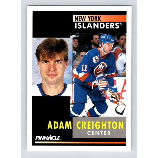 1991-92 Pinnacle #82 Adam Creighton NM-MT New York Islanders Hockey Card Image 1